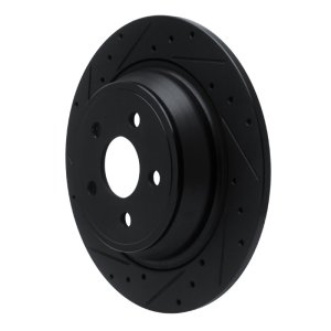 Ford Fusion Brake Rotor (1) - Rear Left - R1 Concepts - Drilled & Slotted - Black - `15-`24